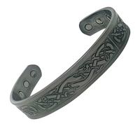 Mnb Magnetics Pure Copper Celtic Style with a Panelled Vine Design - Extra Strong Magnets (Large, Pewter)