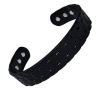 MnB Magnetics Pure Copper Magnetic Bracelet in a Jubilee Bracelet Design - Extra Strong Magnets (Large, Gunmetal/Black)