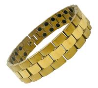 MnB Magnetics Pure Titanium Magnetic Bracelet in a Rolex Oyster Style - Extra Strong Magnets (Gold)