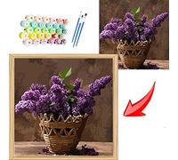 mnbhj Personalized Photo Custom Paint by Number, Personalized Paint, Custom Color by Number, Custom Canvas DIY Oil Painting, Adults Beginner Students Paint By Numbers Kits(40 * 40CM,Frameless)