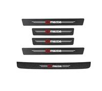 MNBHJGR 5pcs Car Door Sill Protector, for Mazda 3 5 6 CX5 CX30 CX3 MX5 Axela MS Atez Angkesaila Car Threshold Scuff Plate Carbon Fiber Stickers Styling Accessories
