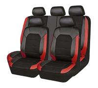 MNBHJGR Car Leather Seat Cover Sets for Ford Focus ST-Line 2013-2024, Adjustable Cushion Breathable Waterproof Non-Slip Front Rear Seat Protectors,D/Red