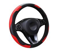 MNBHJGR Car Steering Wheel Cover Leather, for Nissan X-Trail T32 2014-2019 Soft Microfiber Steering Wheel Cover, Anti-slip, Breathable,B Red