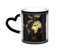 MNBVCDRTYU Abstract World Globe Thermal Sensing Ceramic Mug That Transforms When Heated.
