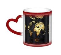 MNBVCDRTYU Abstract World Globe Thermal Sensing Ceramic Mug That Transforms When Heated.