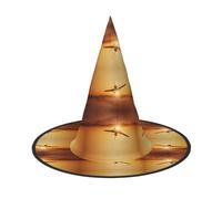 MNBVCDRTYU Aircraft Plane At Sunset Halloween Hat - Full Print Design, Comfortable Oxford Cloth, Lightweight & Foldable For Parties, Carnivals, And More