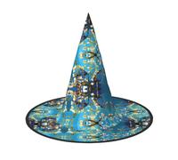 MNBVCDRTYU Almond Blossom Halloween Hat - Full Print Design, Comfortable Oxford Cloth, Lightweight & Foldable For Parties, Carnivals, And More