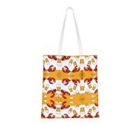 MNBVCDRTYU Beer And Crawfish Pattern Stylish Totes â€“ Lightweight 100% Polyester Canvas Bag With Reinforced Handles â€“ Ideal For Daily Commute, Shopping & School Use