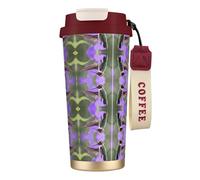 MNBVCDRTYU Bird in Purple Lavender Floral Flowers 316 Stainless Steel Coffee Cup - Insulated Travel Mug with 12-Hour, Large Capacity Cone Shape Cup for Home, Office & Outdoor Use