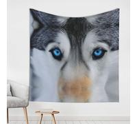 MNBVCDRTYU Blue Eyes Wolf 59x59in Tapestry â€“ Wall Hanging For Home, Holiday & Seasonal Interior Decoration