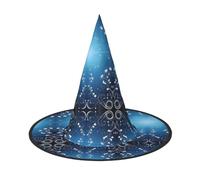 MNBVCDRTYU Blue Mini Flower Swirl Halloween Hat - Full Print Design, Comfortable Oxford Cloth, Lightweight & Foldable For Parties, Carnivals, And More
