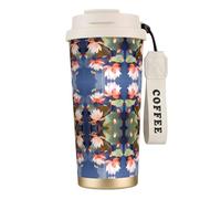 MNBVCDRTYU Botanical Floral 316 Stainless Steel Coffee Cup - Insulated Travel Mug with 12-Hour, Large Capacity Cone Shape Cup for Home, Office & Outdoor Use