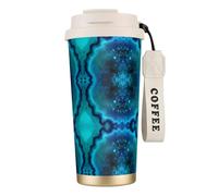 MNBVCDRTYU Bright Aqua Blue Turquoise 316 Stainless Steel Coffee Cup - Insulated Travel Mug with 12-Hour, Large Capacity Cone Shape Cup for Home, Office & Outdoor Use