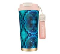 MNBVCDRTYU Bright Aqua Blue Turquoise 316 Stainless Steel Coffee Cup - Insulated Travel Mug with 12-Hour, Large Capacity Cone Shape Cup for Home, Office & Outdoor Use