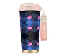 MNBVCDRTYU Bright Flower 316 Stainless Steel Coffee Cup - Insulated Travel Mug with 12-Hour, Large Capacity Cone Shape Cup for Home, Office & Outdoor Use