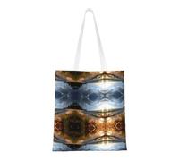 MNBVCDRTYU Calm Coastal Scene Stylish Totes â€“ Lightweight 100% Polyester Canvas Bag With Reinforced Handles â€“ Ideal For Daily Commute, Shopping & School Use
