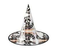 MNBVCDRTYU Cartoon Cute Raccoon Halloween Hat - Full Print Design, Comfortable Oxford Cloth, Lightweight & Foldable For Parties, Carnivals, And More