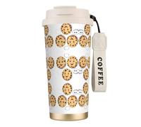 MNBVCDRTYU Chocolate Chip with Different Expressions 316 Stainless Steel Coffee Cup - Insulated Travel Mug with 12-Hour, Large Capacity Cone Shape Cup for Home, Office & Outdoor Use