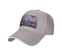 MNBVCDRTYU Lovely Flamingos Casquette Baseball Cap - Classic Unisex Hat with Breathable Sweatband, Adjustable Fit, and Reinforced Crown for Outdoor, Sports & Daily Wear Gray