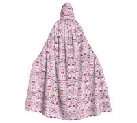 MNBVCDRTYU Lovely Hearts Hooded Cloak – Stylish Costume Cape For Halloween, Cosplay, Party & Dance Events – 100% Polyester Fabric With Full-Print Design