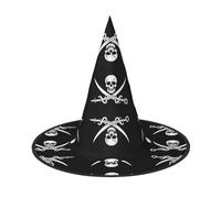 MNBVCDRTYU Pirate Flag Halloween Hat - Full Print Design, Comfortable Oxford Cloth, Lightweight & Foldable For Parties, Carnivals, And More