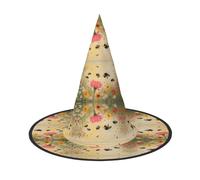MNBVCDRTYU Rural Bees Wildflowers Halloween Hat - Full Print Design, Comfortable Oxford Cloth, Lightweight & Foldable For Parties, Carnivals, And More