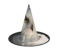 MNBVCDRTYU Snowy Owl Eyes Halloween Hat - Full Print Design, Comfortable Oxford Cloth, Lightweight & Foldable For Parties, Carnivals, And More
