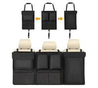 MNBVGHH Car Boot Organiser, for Benz CLA Shooting Brake 2020-2021 Adjustable Boot Seat Organiser Detachable Multi-Pocket Seat Back Protectors Interior Travel Storage,A