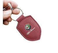 MNBVGHH Car Keyring, Leather Keychin replacement, for Alfa Romeo Giulia Stelvio Leather Key Chain Holder for Men and Women,Family Present,B-S