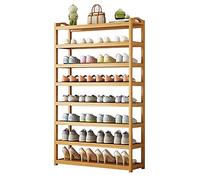 MNBVH Bamboo Shoe Rack with 6 Layers Sturdy & Sustainable Shoe Storage Solution for Household Portable & Dustproof Shoe Shelf Non slip Design 80cm (31inch) Height