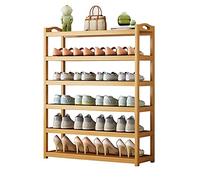 MNBVH Bamboo Shoe Rack with 6 Layers Sturdy & Sustainable Shoe Storage Solution for Household Portable & Dustproof Shoe Shelf Non slip Design 80cm (31inch) Height