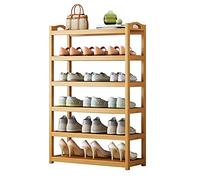 MNBVH Bamboo Shoe Rack with 6 Layers Sturdy & Sustainable Shoe Storage Solution for Household Portable & Dustproof Shoe Shelf Non slip Design 80cm (31inch) Height