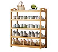 MNBVH Bamboo Shoe Rack with 6 Layers Sturdy & Sustainable Shoe Storage Solution for Household Portable & Dustproof Shoe Shelf Non slip Design 80cm (31inch) Height