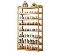 MNBVH Bamboo Shoe Rack with 6 Layers Sturdy & Sustainable Shoe Storage Solution for Household Portable & Dustproof Shoe Shelf Non slip Design 80cm (31inch) Height