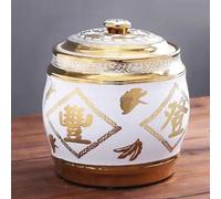 MNBVH Ceramic Rice Bucket Rice Jar With Lid,Ceramic Rice Container Storage Jars,Ceramic Rice Bucket With Lid Ceramic,Ceramic Rice Cylinder,Food Storage Container For Rice,Flour,Pet Food
