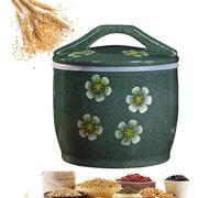 MNBVH Ceramic Rice DispenserCeramic Rice ContainerWith Lid Grain Dispenser Grain Container Ceramic Rice JarHousehold Large Capacity Ceramic Rice Bucketfor CerealFlourSugarCoffeeRice