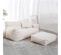 MNBVH Double Bean Bag Chair Lazy Sofa W/Footstool (Cover ONLY, NO Filler) Durable Comfort Lounger High Back Bean Bag Chair Couch For Adults And Kids, Indoor & Outdoor(Color:D)
