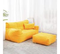 MNBVH Double Bean Bag Chair Lazy Sofa W/Footstool (Cover ONLY, NO Filler) Durable Comfort Lounger High Back Bean Bag Chair Couch For Adults And Kids, Indoor & Outdoor(Color:B)