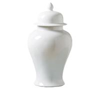 MNBVH Ginger Jar Vases For Flowers Decorative Ceramic Ginger Jar Vase With Lid Traditional White Porcelain Large Temple Jar Ginger Jar Vase With Lid(Size:20 * 35cm)
