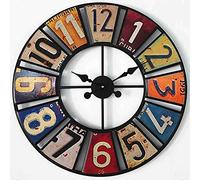 MNBVH Large Round Antique Sticker Garden Clock - Waterproof Outdoor Clock, Weatherproof, Indoor/Outdoor Decor, Mute Quartz, Wrought Iron, Wall Clock Outside - Perfect Outdoor Decoration