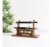 MNBVH Solid Wood Desk Sword Display Holder Stand, Horizontal 2/3/4/5 Layer Katana Rack For Home Decor, Universal Weapon Storage For Samurai Tanto(Size:2-tier 19cm (7 1/2"))