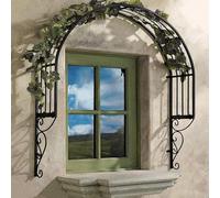 MNBVH Steel Trellis Arch, Wall-Mounted Garden Arbor Trellis, Door Window Wall Decorative Semi-Circular Arbors for Climbing Plants, Plant Support for Windows Doors Entrances