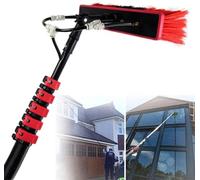 MNBVH Window Cleaning Pole/Water-fed Telescopic Brush/Extendable Cleaner Veranda Roof Suitable for Photovoltaic Trucks Windows Bring a Scraper,7.2 M/24FT-35cm brush head