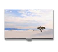MNBVKL Business Card Box, Romantic White Sand Landscape Printed Business Card Box,durable Business Card Box,travel Business Card Box, grey, One Size, Contemporary