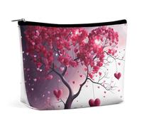 MNBVKL Cosmetic Bag,Romantic Hearts Leaves Tree Printed Cosmetic Bag,wallet Cosmetic Bag,cute Cosmetic Bag,hand Held Cosmetic Bag, Romantic Hearts Leaves Tree, One Size