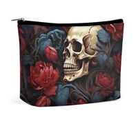 MNBVKL Cosmetic Bag,Skull Image Poster Printed Cosmetic Bag,wallet Cosmetic Bag,cute Cosmetic Bag,hand Held Cosmetic Bag, Skull image poster, One Size