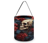 MNBVKL Fructose Bag, Skull Image Poster Printed Fructose Bag,Halloween Candy Bag,travel Storage Bag,candy Basket, Skull Image Poster, One Size