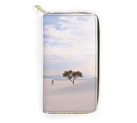 MNBVKL Wallet, Romantic White Sand Landscape Printed Wallet,large Capacity Travel Wallet,women Travel Wallet,adult Wallet, White, 19.7x10.5cm, Modern