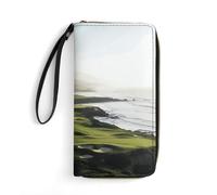 MNBVKL Wallet, Seaside Golf Course Printed Wallet,large Capacity Travel Wallet,women Travel Wallet,adult Wallet, White, 19.7x10.5cm, Modern