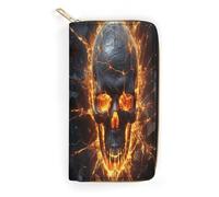 MNBVKL Wallet, Shattering of Skull Printed Wallet,large Capacity Travel Wallet,women Travel Wallet,adult Wallet, White, 19.7x10.5cm, Modern